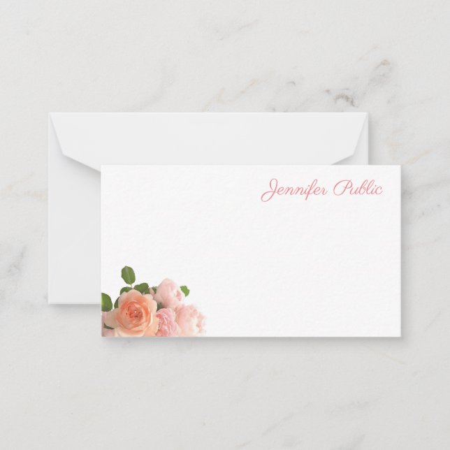 Elegant Watercolor Roses Pastel Colours Template (Front)
