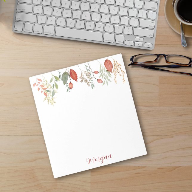 Elegant  Watercolor Rustic Floral Notepad (Creator Uploaded)