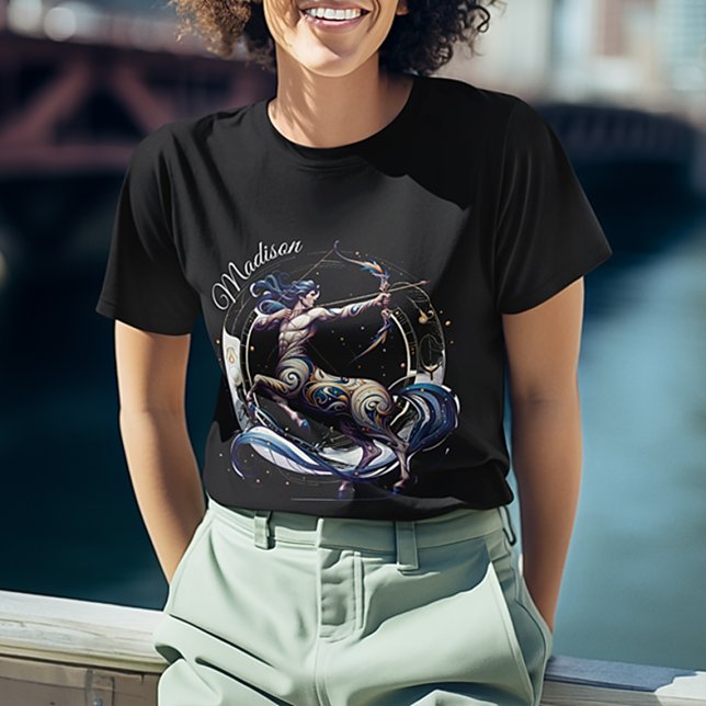 Elegant Watercolor Sagittarius Zodiac Custom T-Shirt (Creator Uploaded)