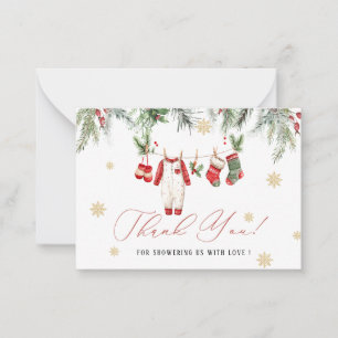 Elegant Watercolor Santa baby christmas Baby showe Card