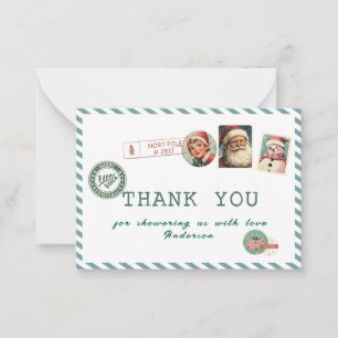 Elegant Watercolor Santa baby North pole  Baby sho Card