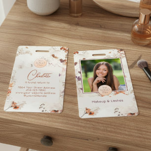 Elegant Watercolor Script Logo Photo Makeup Badge