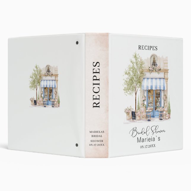 Elegant Watercolor She Said Oui  Bridal shower Binder (Background)