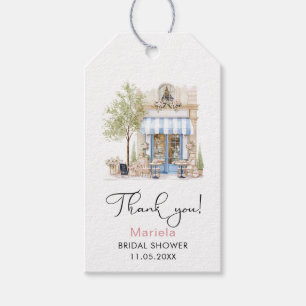 Elegant Watercolor She Said Oui Pink Flowers Brida Gift Tags