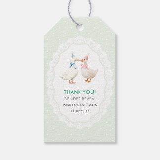 Elegant Watercolor Silly goose gender reveal  Baby Gift Tags