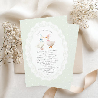 Elegant Watercolor Silly Goose gender reveal Baby  Invitation
