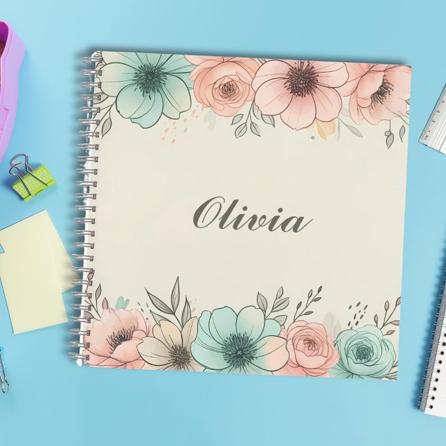 Elegant Watercolor Sketchy Flowers Notebook (Creator Uploaded)
