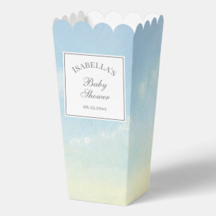 Elegant Watercolor Sky and Clouds Baby Shower Favor Box
