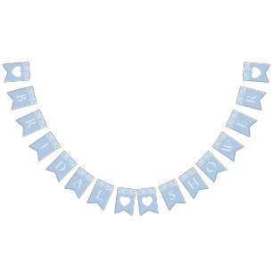 Elegant Watercolor Something Blue Bridal Shower  Bunting Flags