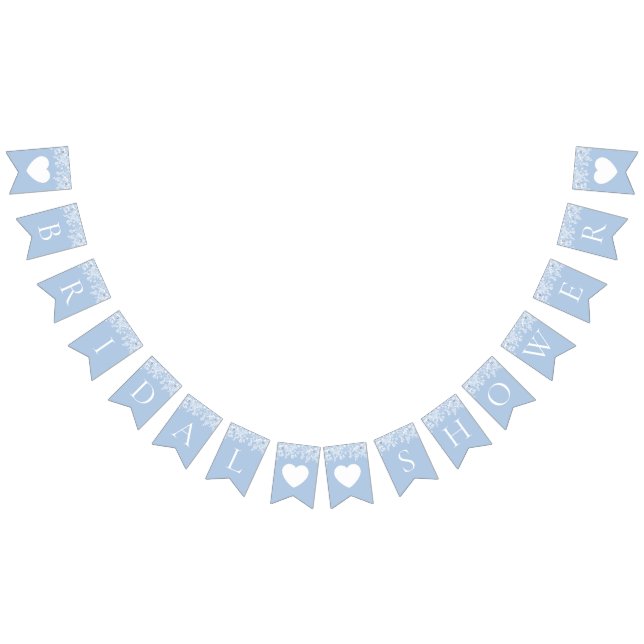 Elegant Watercolor Something Blue Bridal Shower  Bunting Flags (All)