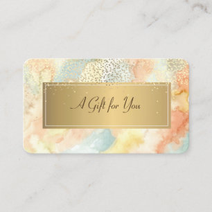 Elegant Watercolor Splash,Frame,Gold Confetti Discount Card