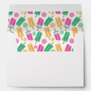 Elegant Watercolor Summer Ice Cream Personalized Envelope