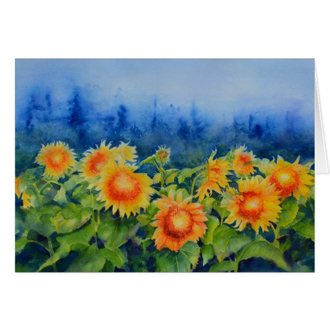 Elegant watercolor sunflower filds (Front Horizontal)