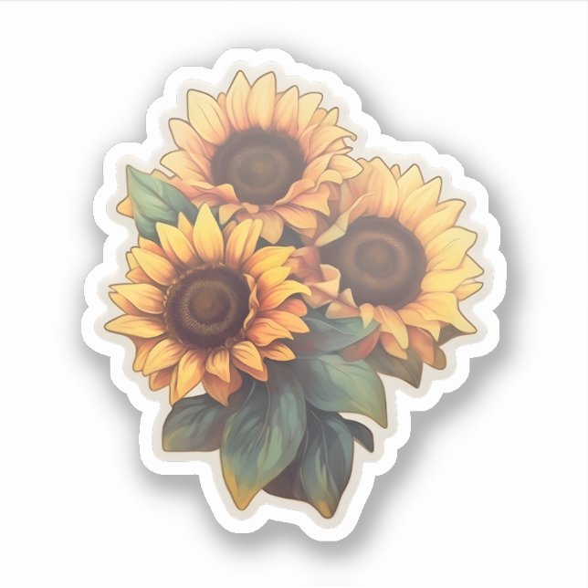 Elegant Watercolor Sunflowers Floral (Front)