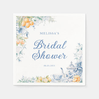 Elegant Watercolor Tea Party Bridal Shower Napkin