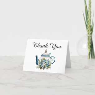 Elegant Watercolor Tea Party Thank You Card