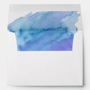 Elegant Watercolor Teal Blue Aqua Return Address Envelopes