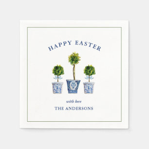Elegant Watercolor Topiary Easter  Napkin
