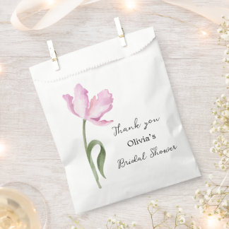 Elegant Watercolor Tulip Bridal Shower Favour Bag