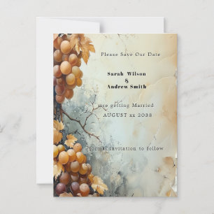 Elegant Watercolor Vineyard Wedding Save the Date Magnetic Invitation