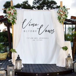 Elegant Watercolor Vino Before Vows Bridal Shower Tapestry
