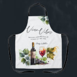 Elegant Watercolor Vino Vibes Initials Vineyard Apron<br><div class="desc">Enhance your celebration with our Elegant Watercolor Vino Vibes Initials Vineyard Apron, a perfect blend of style and practicality. Surprise your guests with this unique favour, or gift it to the bride-to-be or someone special who loves wine and cooking. This custom apron adds a personal and elegant touch to any...</div>