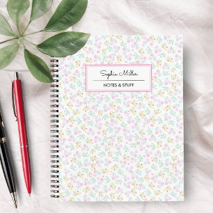 Elegant Watercolor Vintage floral Monogram Notebook