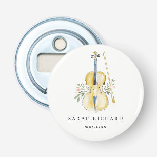 Elegant Watercolor Violin Musician Music Teacher Bottle Opener