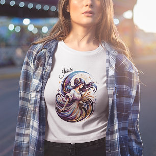 Elegant Watercolor Virgo Zodiac Custom T-Shirt