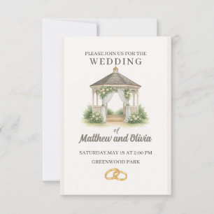Elegant Watercolor Wedding Ceremony - Classy Beige Invitation