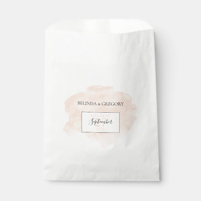Elegant Watercolor Wedding  Favour Bag (Front)