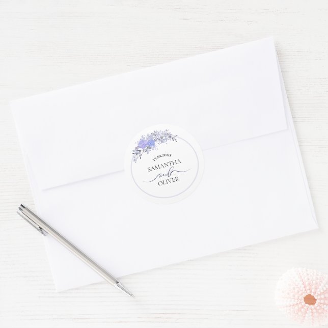 Elegant Watercolor Wedding Heart Sticker (Envelope)