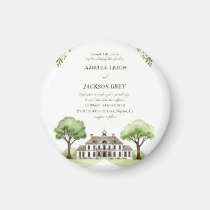 Elegant Watercolor Wedding Magnet   Floral Estate 