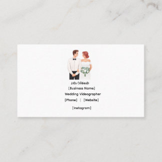 Elegant Watercolor Wedding Videographer Business Card