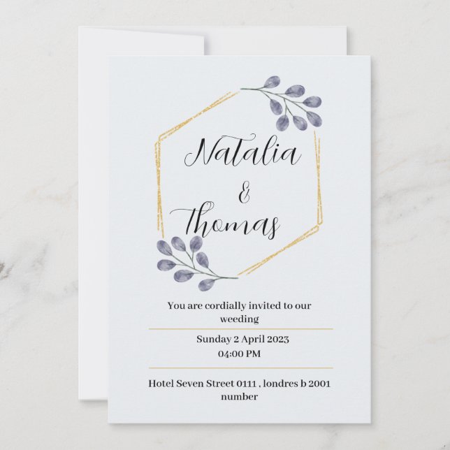 elegant watercolor weeding card invitation (Front)