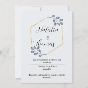 elegant watercolor weeding card invitation