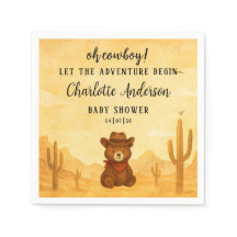 Elegant Watercolor Western Cowboy Boy Baby Shower