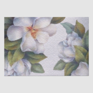 Elegant Watercolor White Magnolia Flower  Tissue Paper