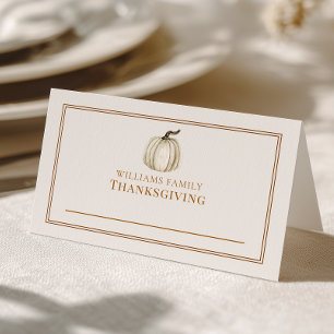 Elegant Watercolor White Pumpkin Thanksgiving