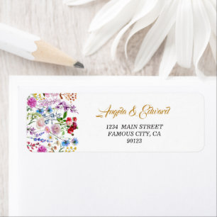 Elegant Watercolor Wild Florals Address Label