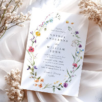 Elegant Watercolor Wild Flowers Wedding