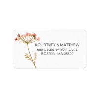 Elegant Watercolor Wildflower Address