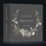 Elegant Watercolor Wildflower Black Wedding Album Binder<br><div class="desc">Elegant Watercolor Wildflower Wreath Black Wedding Album 3 ring binder. A wedding Album 3 ring binder with an elegant floral design. A beautiful wreath of wildflowers in pastel neutral colours on a dark background. It is perfect for wedding celebrations in any style.</div>