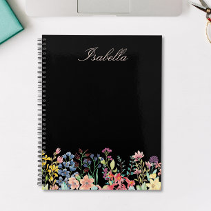 Elegant Watercolor Wildflower Floral Custom Planner