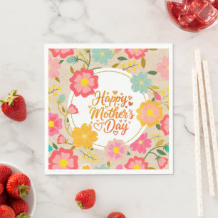 Elegant Watercolor Wildflower Floral Mother’s Day  Napkin