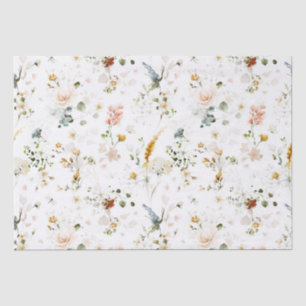 Elegant Watercolor Wildflower Garden  Tissue Paper