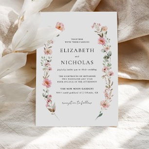 Elegant Watercolor Wildflower Garden Wedding Invitation