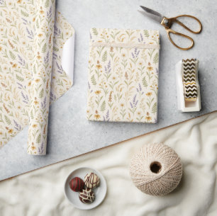 Elegant Watercolor Wildflower Pattern Wrapping Paper