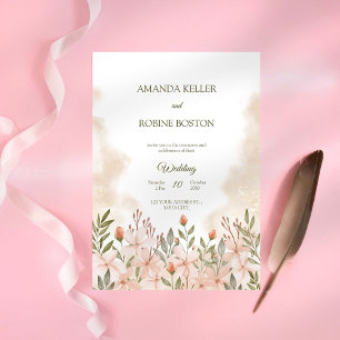 Elegant Watercolor Wildflower Wedding Invitation