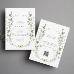 Elegant Watercolor Wildflower Wedding  Save The Date<br><div class="desc">This elegant wedding save the date features beautiful hand-painted watercolor wildflowers arranged as a wreath,  and a QR code on the back,  perfect for spring,  summer,  or fall weddings. For more advanced customization of this design,  please click the BLUE DESIGN TOOL BUTTON above!  Matching items are also available.</div>